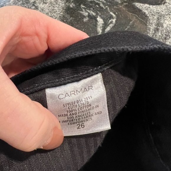 Carmar Black Mini Destroyed Jean Skirt with Front Up and Down Zipper - Picture 6 of 13